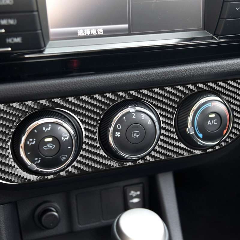 Car Carbon Fiber Air Conditioning Switch Panel Decorative Sticker for Toyota Corolla / Levin 2014-20