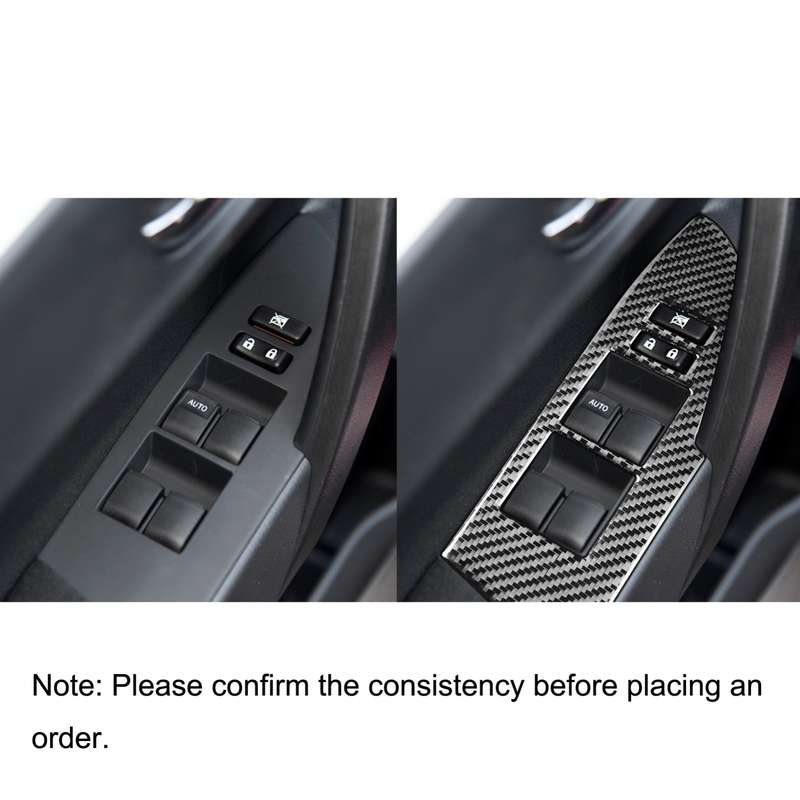 Car Carbon Fiber Window Lift Decorative Sticker for Toyota Corolla / Levin 2014-2018, Left Drive