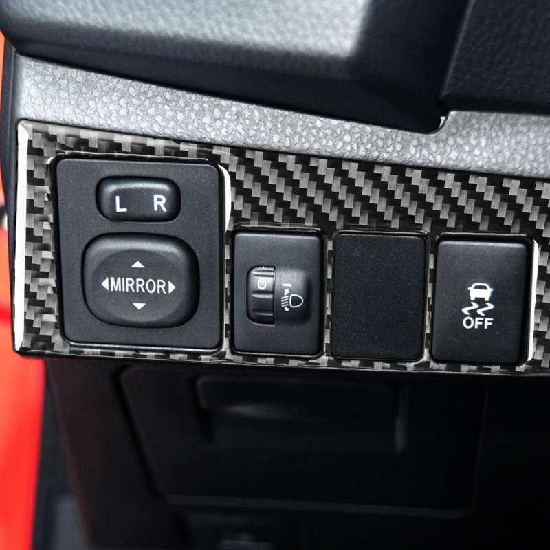 Car Carbon Fiber Headlight Switch Decorative Sticker for Toyota Corolla / Levin 2014-2018, Left Driv