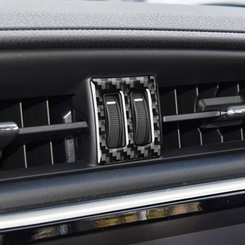 Car Carbon Fiber Central Air Outlet Switch Decorative Sticker for Toyota Corolla / Levin 2014-2018,