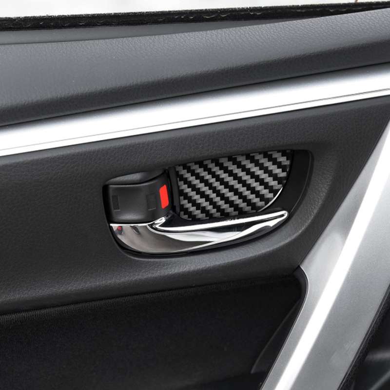 Car Carbon Fiber Inner Door Bowl Decorative Sticker for Toyota Corolla / Levin 2014-2018, Left and R