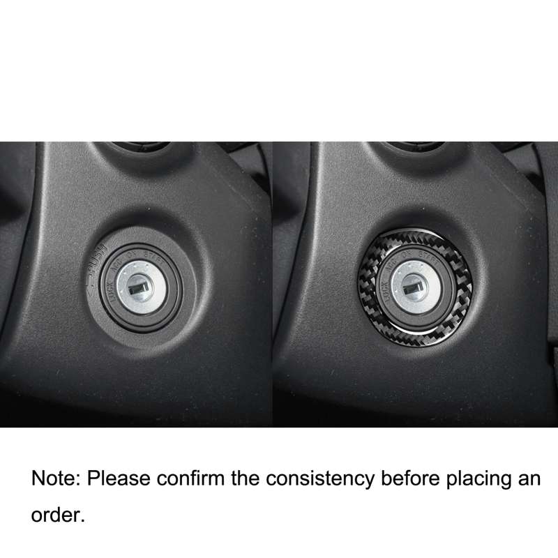 Car Carbon Fiber Ignition Key Ring Decorative Sticker for Toyota Corolla / Levin 2014-2018, Left and