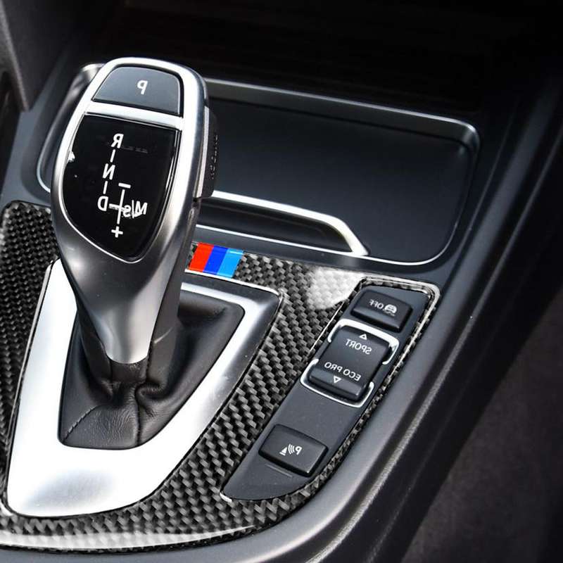 Three Color Carbon Fiber Car Gear Panel Decorative Sticker for BMW (F30) 2013-2017 / (F34) 2013-2017