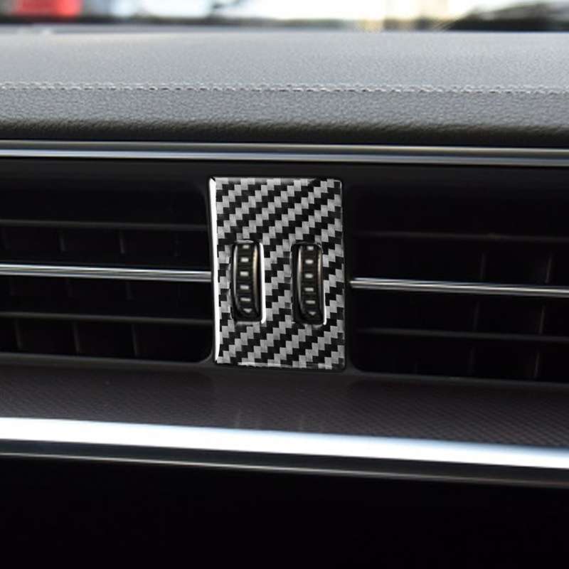 Car Carbon Fiber Air Conditioning Knob Decorative Sticker for Audi A6L / A7 2019-, Right Drive