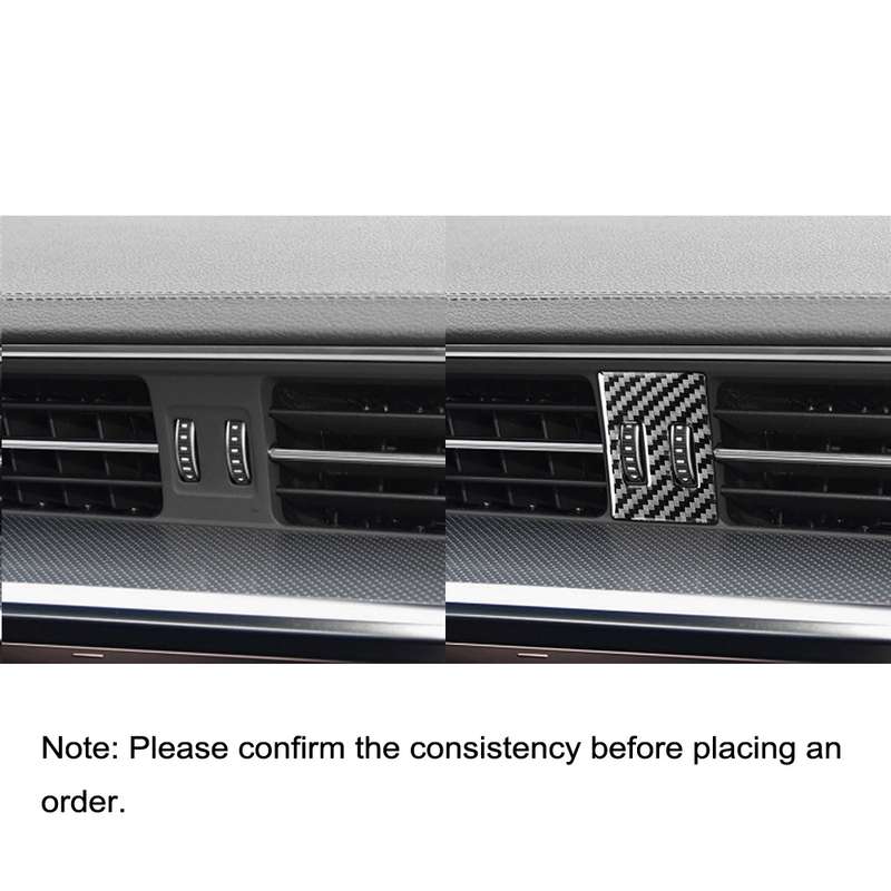 Car Carbon Fiber Air Conditioning Knob Decorative Sticker for Audi A6L / A7 2019-, Right Drive
