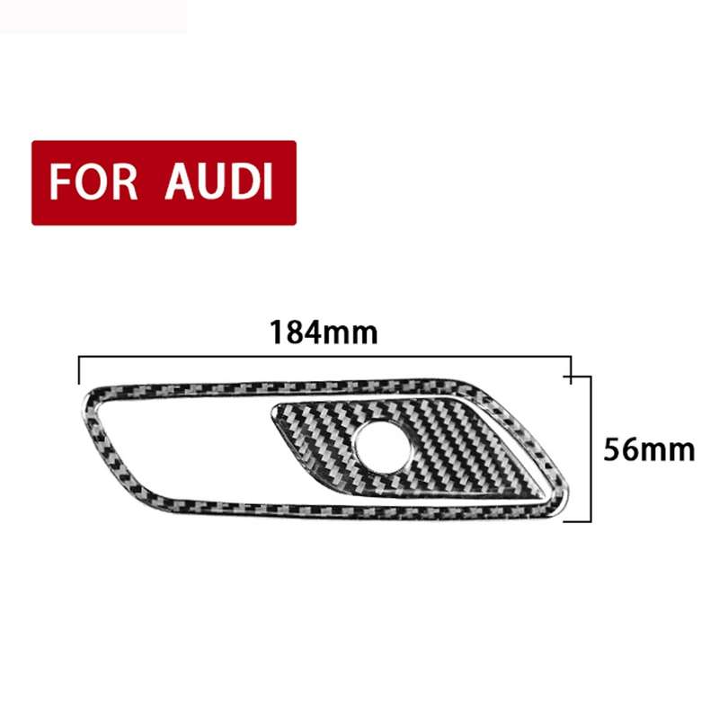 Car Carbon Fiber Front Passenger Seat Storage Box Switch Decorative Sticker for Audi A6L / A7 2019-,