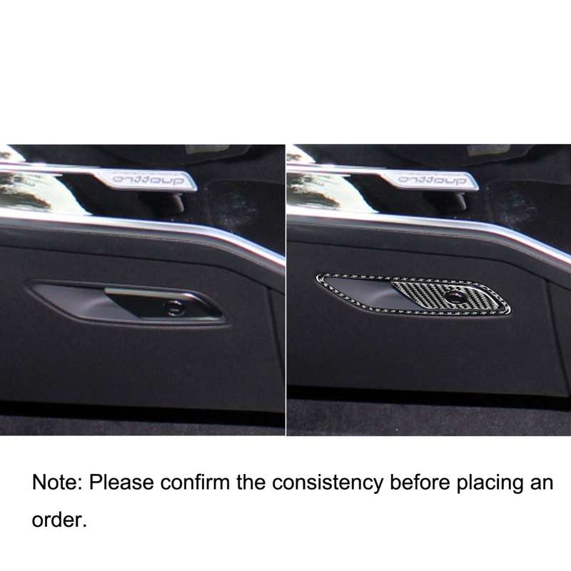 Car Carbon Fiber Front Passenger Seat Storage Box Switch Decorative Sticker for Audi A6L / A7 2019-,