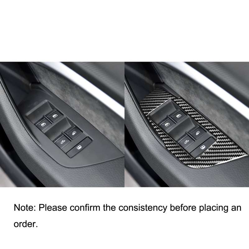 Car Carbon Fiber Window Glass Lift Decorative Sticker for Audi A6L / A7 2019-, Right Drive