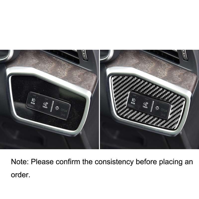 Car Carbon Fiber Headlight Switch Decorative Sticker for Audi A6L / A7 2019-, Right Drive