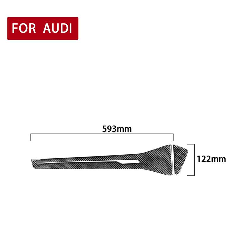 Car Carbon Fiber Central Control Decorative Sticker for Audi A6L / A7 2019-, Right Drive