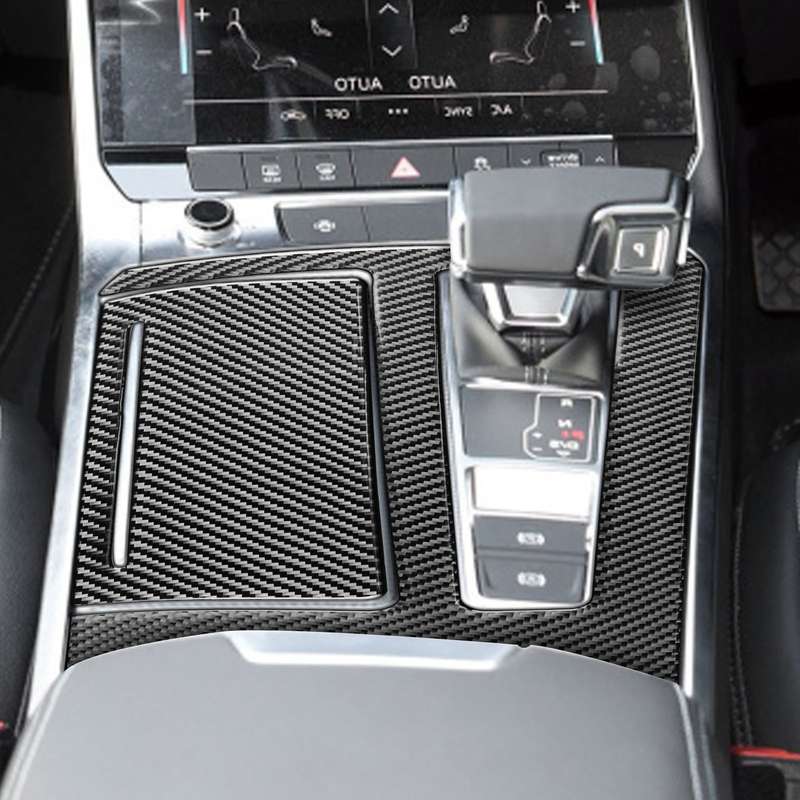 Car Carbon Fiber Gear Panel Decorative Sticker for Audi A6L / A7 2019-, Right Drive