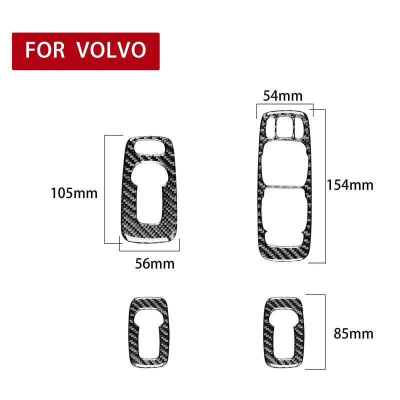 Car Carbon Fiber Window Lift B Decorative Sticker for Volvo XC90 2008-2014, Right Drive