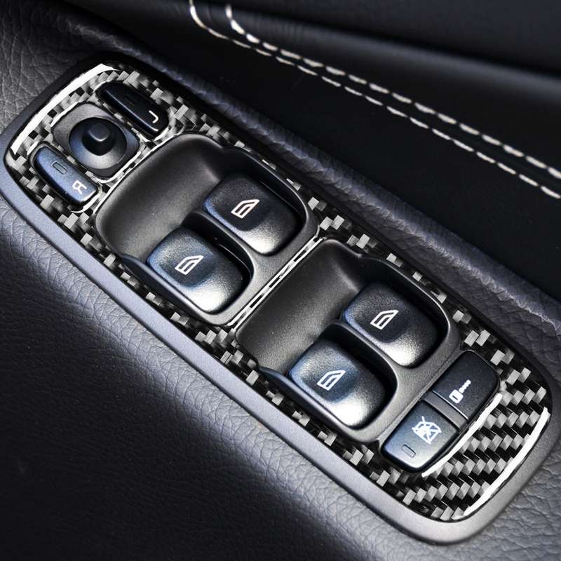 Car Carbon Fiber Window Lift B Decorative Sticker for Volvo XC90 2008-2014, Right Drive