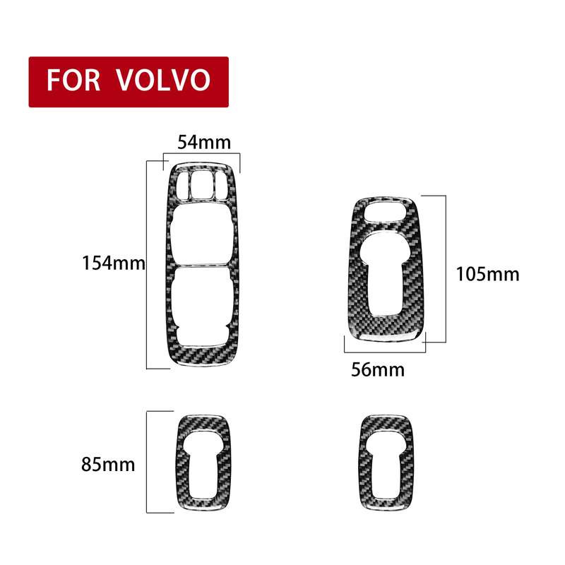 Car Carbon Fiber Window Lift B Decorative Sticker for Volvo XC90 2008-2014, Left Drive