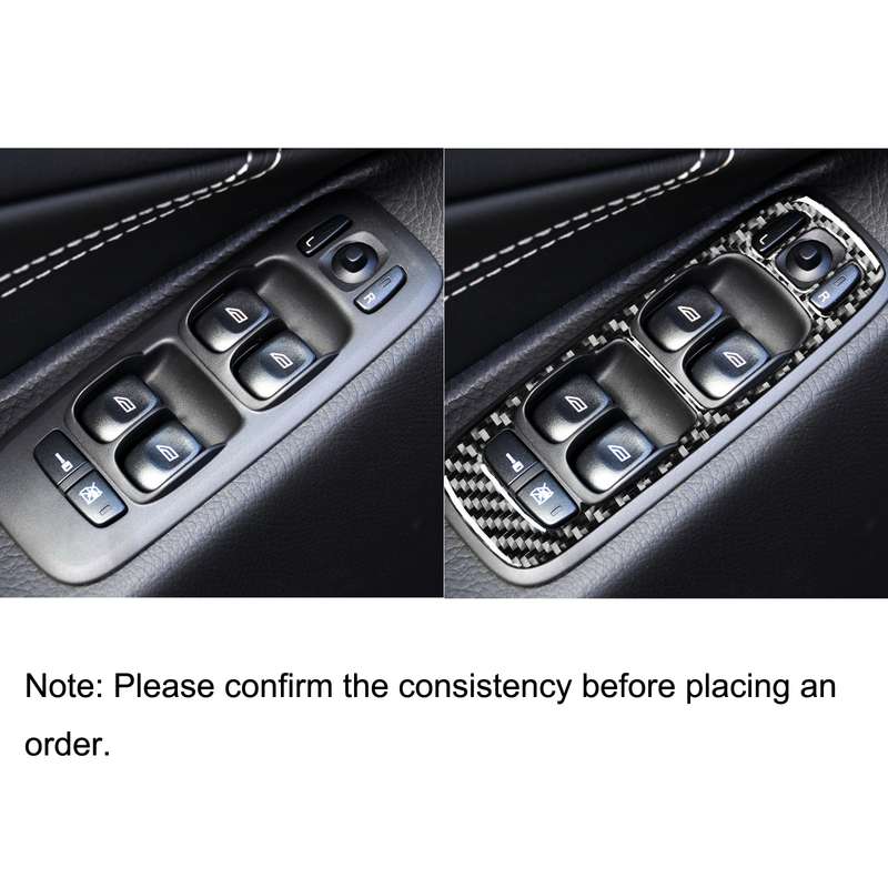 Car Carbon Fiber Window Lift B Decorative Sticker for Volvo XC90 2008-2014, Left Drive