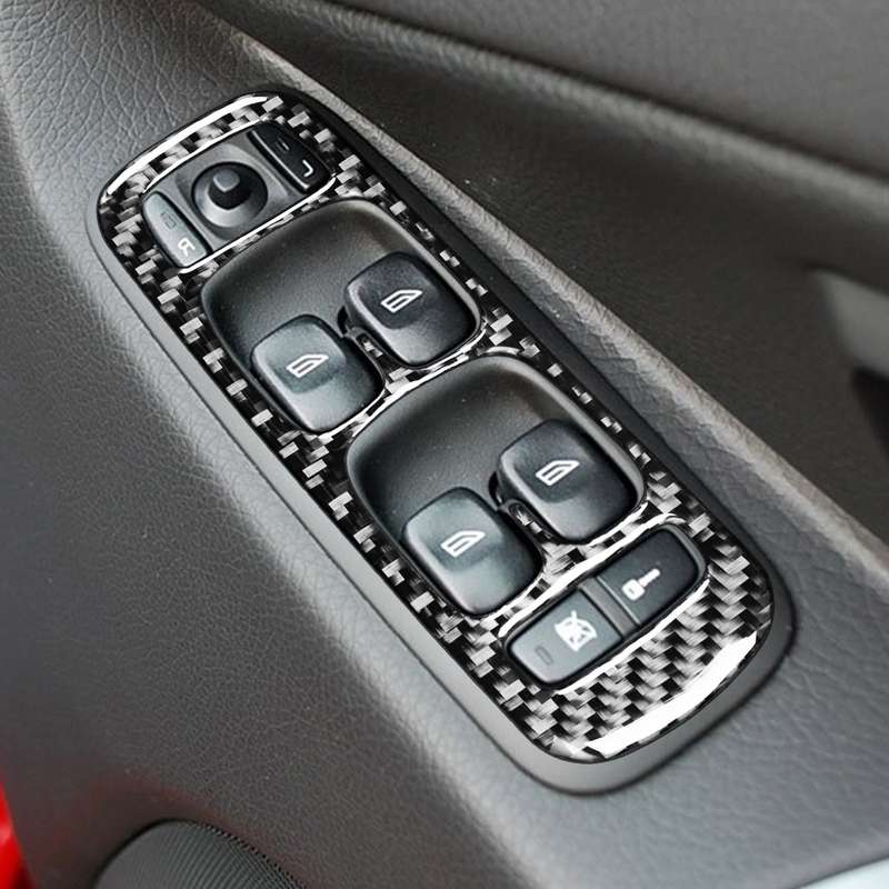 Car Carbon Fiber Window Lift A Decorative Sticker for Volvo XC90 2003-2007, Right Drive