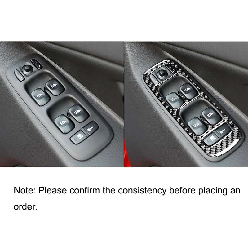 Car Carbon Fiber Window Lift A Decorative Sticker for Volvo XC90 2003-2007, Right Drive