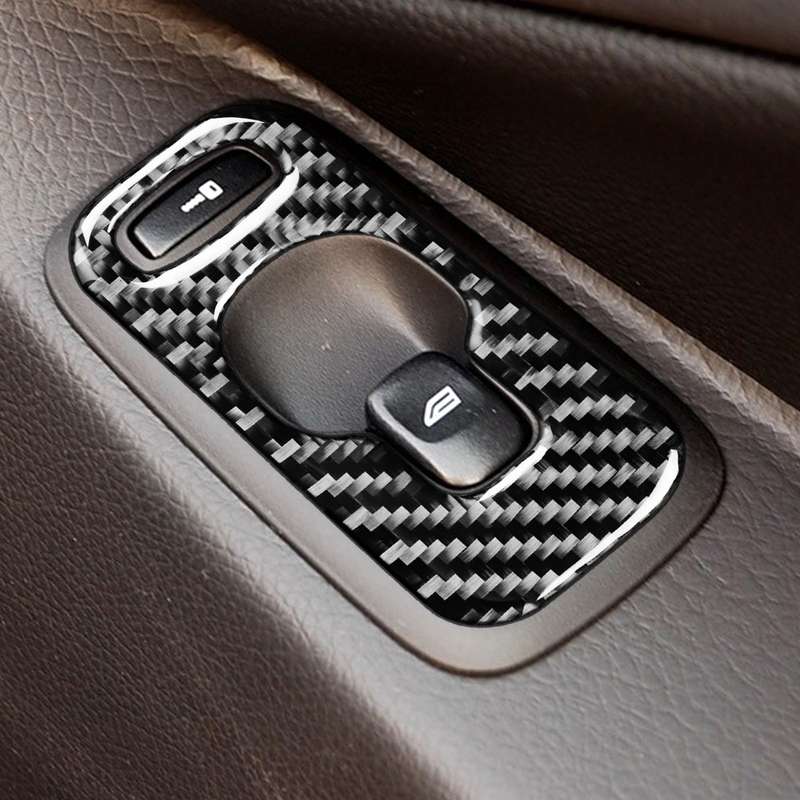 Car Carbon Fiber Window Lift A Decorative Sticker for Volvo XC90 2003-2007, Left Drive