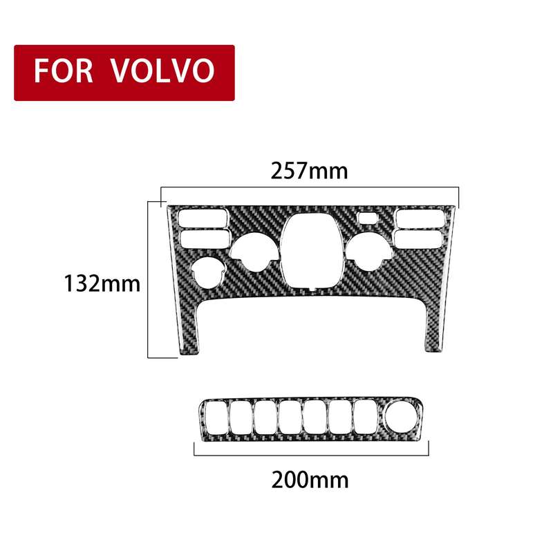 Car Carbon Fiber Air Conditioning Panel B Decorative Sticker for Volvo XC90 2003-2014, Left and Righ