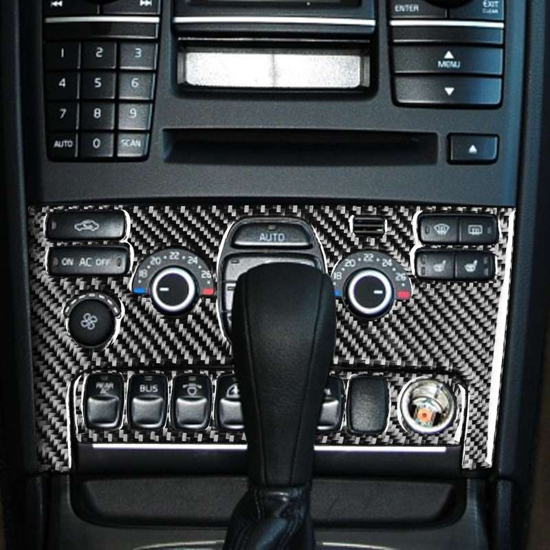 Car Carbon Fiber Air Conditioning Panel B Decorative Sticker for Volvo XC90 2003-2014, Left and Righ