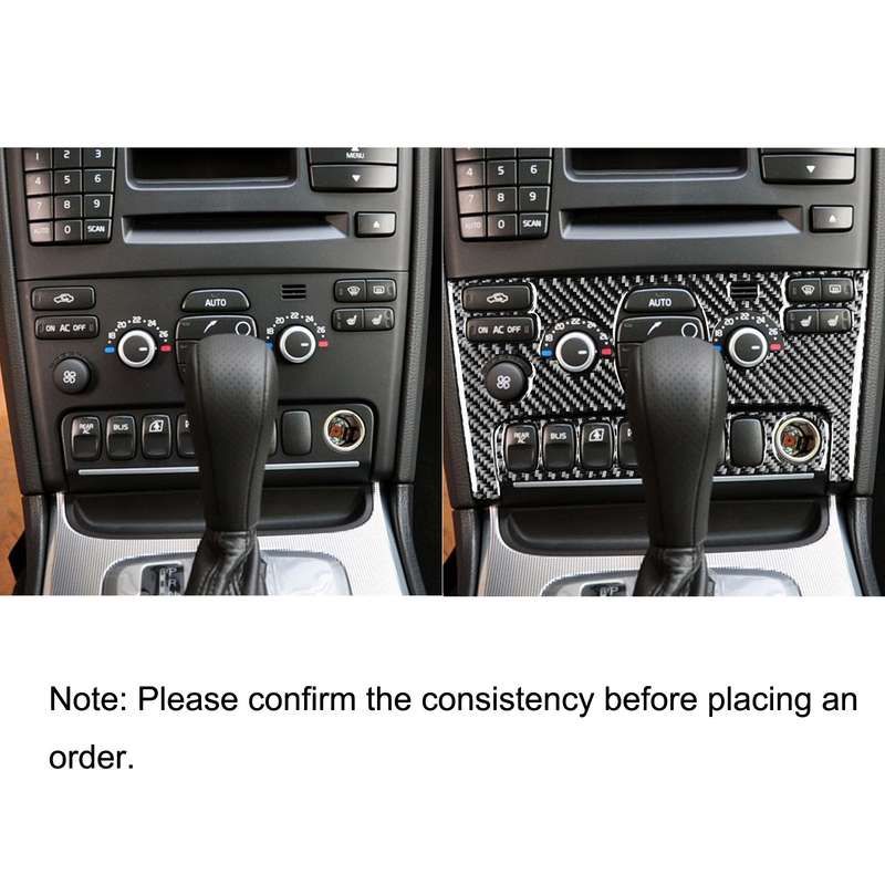 Car Carbon Fiber Air Conditioning Panel B Decorative Sticker for Volvo XC90 2003-2014, Left and Righ