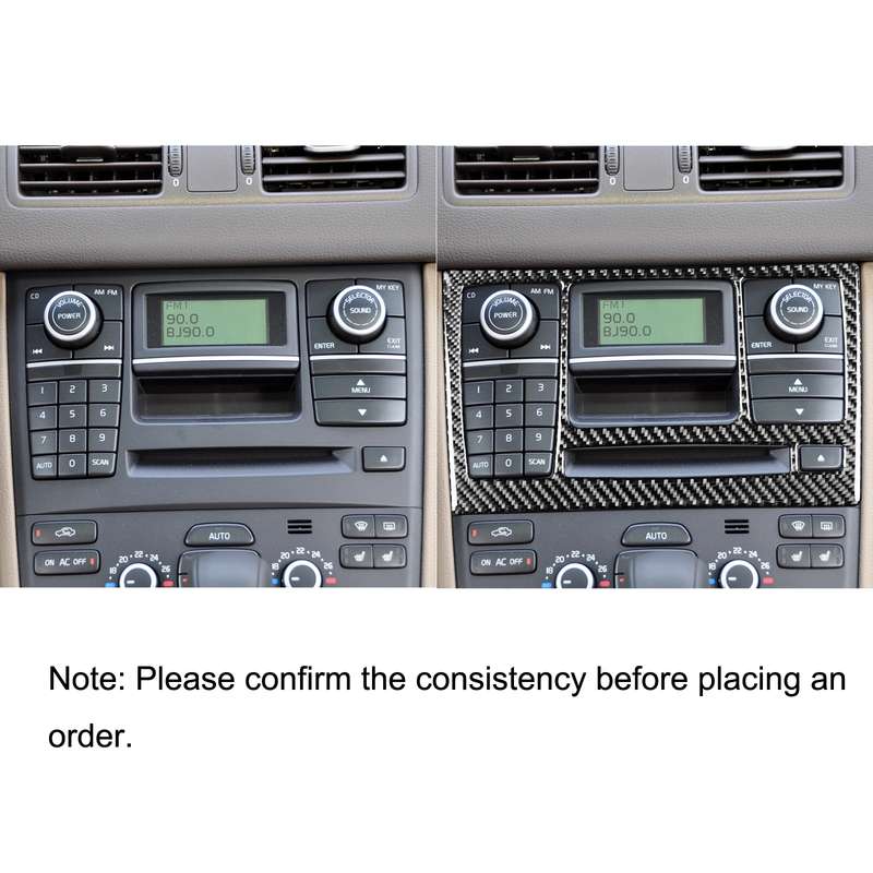 Car Carbon Fiber CD Panel Decorative Sticker for Volvo XC90 2003-2014, Left and Right Drive Universa