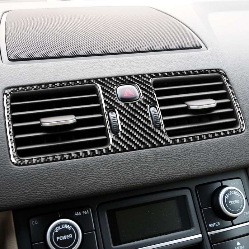 Car Carbon Fiber Central Air Outlet Decorative Sticker for Volvo XC90 2003-2014, Left and Right Driv