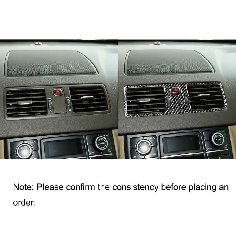 Car Carbon Fiber Central Air Outlet Decorative Sticker for Volvo XC90 2003-2014, Left and Right Driv