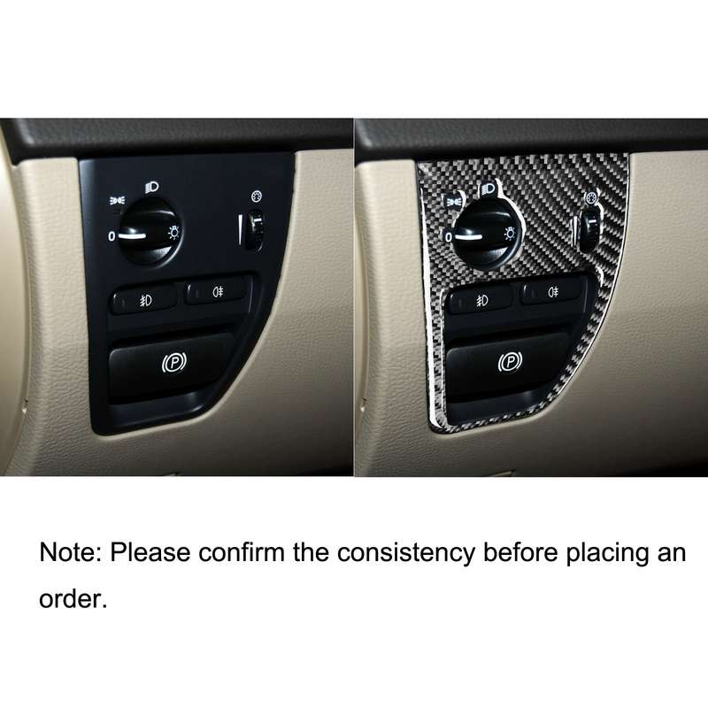 Car Carbon Fiber Headlight Control Decorative Sticker for Volvo XC90 2003-2014, Left and Right Drive
