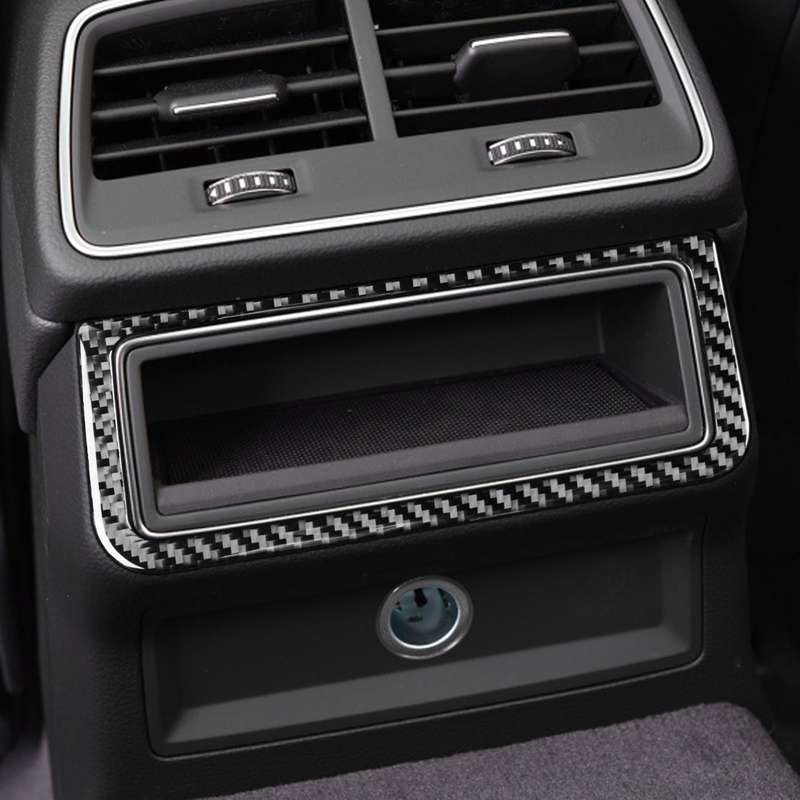 Car Carbon Fiber Rear Air Conditioning Frame Sticker for Audi A6L / A7 2019-, Left and Right Drive U
