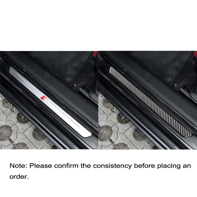 Car Carbon Fiber Threshold Decorative Sticker for Audi A6L / A7 2019-, Left and Right Drive Universa