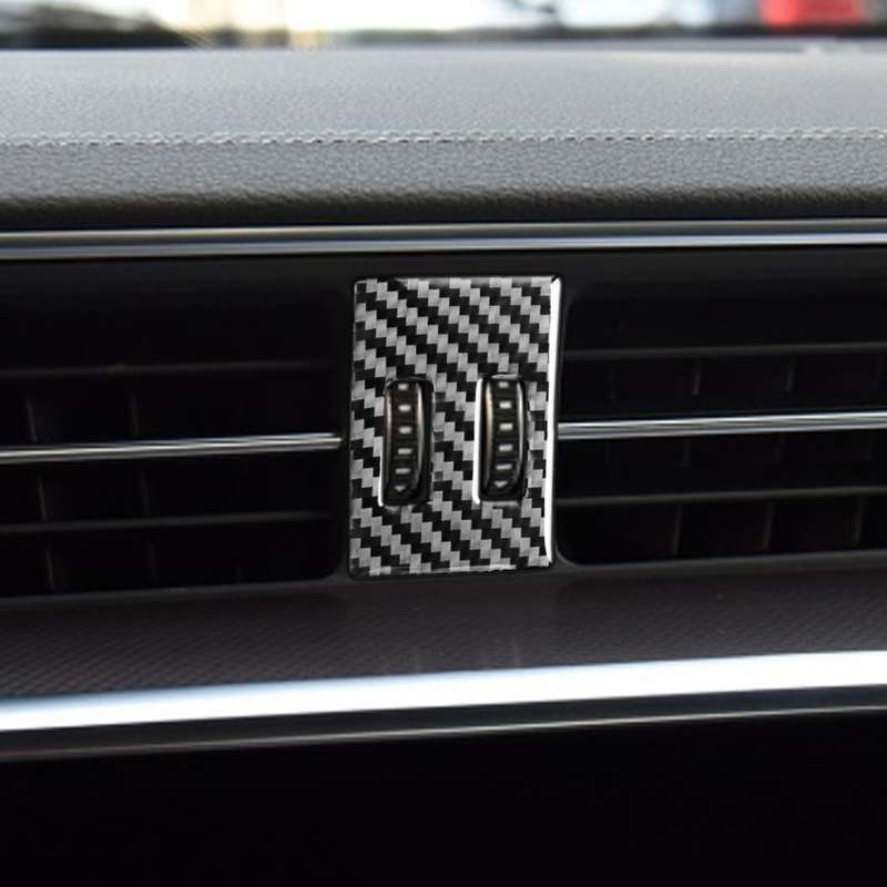 Car Carbon Fiber Air Conditioning Knob Decorative Sticker for Audi A6L / A7 2019-, Left Drive