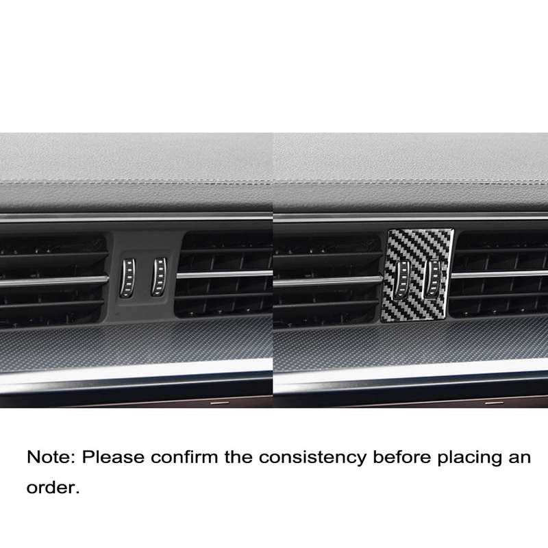 Car Carbon Fiber Air Conditioning Knob Decorative Sticker for Audi A6L / A7 2019-, Left Drive