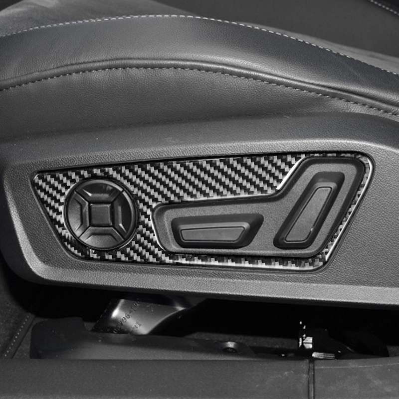 Car Carbon Fiber Seat Adjustment Panel Decorative Sticker for Audi A6L / A7 2019-, Left and Right Dr
