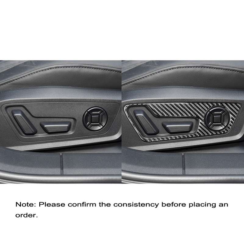 Car Carbon Fiber Seat Adjustment Panel Decorative Sticker for Audi A6L / A7 2019-, Left and Right Dr