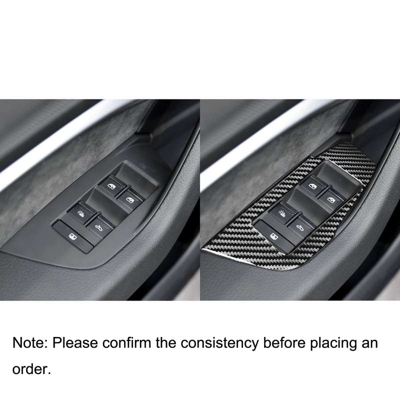 Car Carbon Fiber Window Glass Lift Decorative Sticker for Audi A6L / A7 2019-, Left Drive