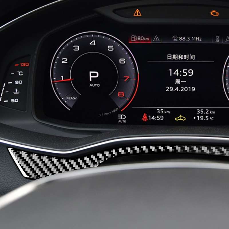 Car Carbon Fiber Dashboard Decorative Sticker for Audi A6L / A7 2019-, Left and Right Drive Universa