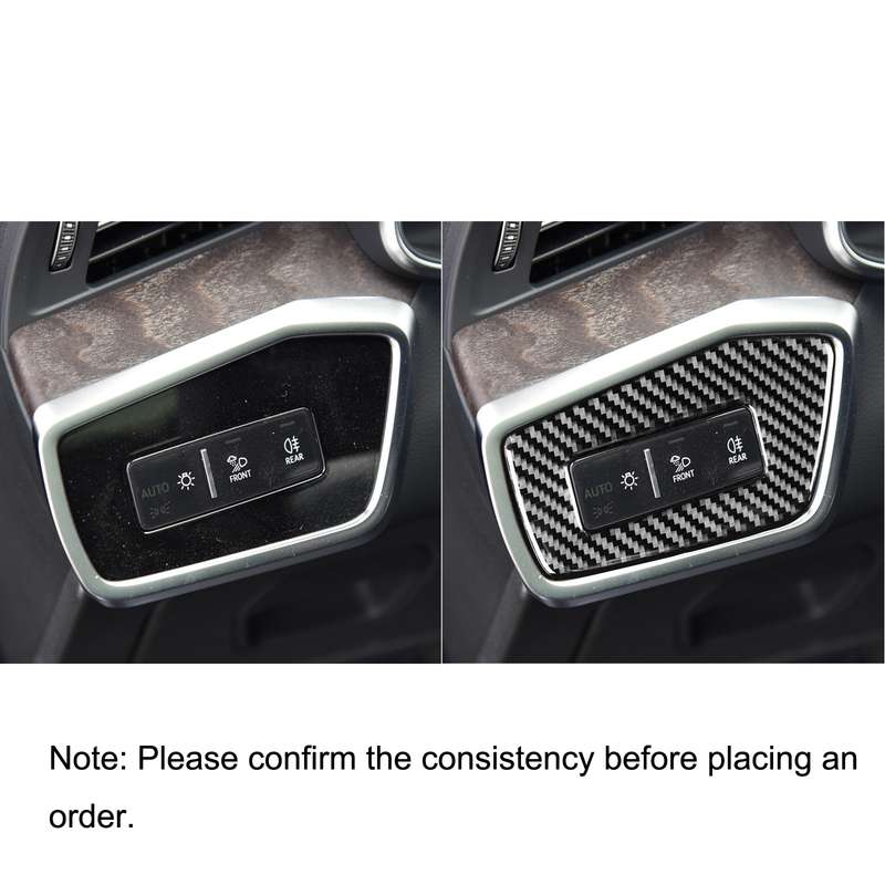 Car Carbon Fiber Headlight Switch Decorative Sticker for Audi A6L / A7 2019-, Left Drive