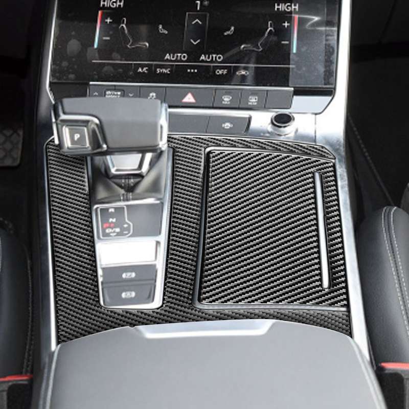 Car Carbon Fiber Gear Panel Decorative Sticker for Audi A6L / A7 2019-, Left Drive