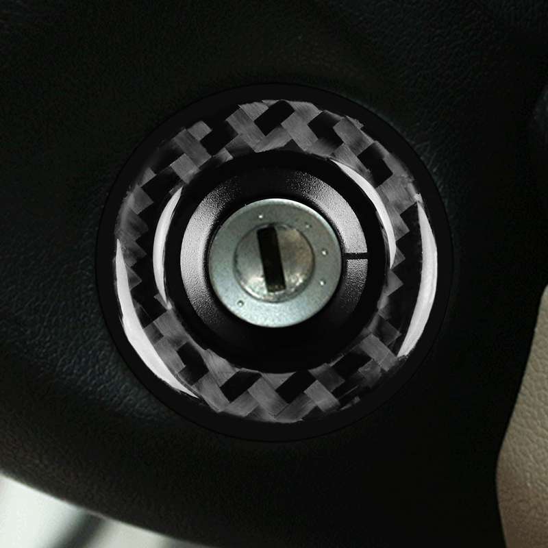 Car Carbon Fiber Ignition Ring Decorative Sticker for Volkswagen Beetle 2012-2019, Left and Right Dr