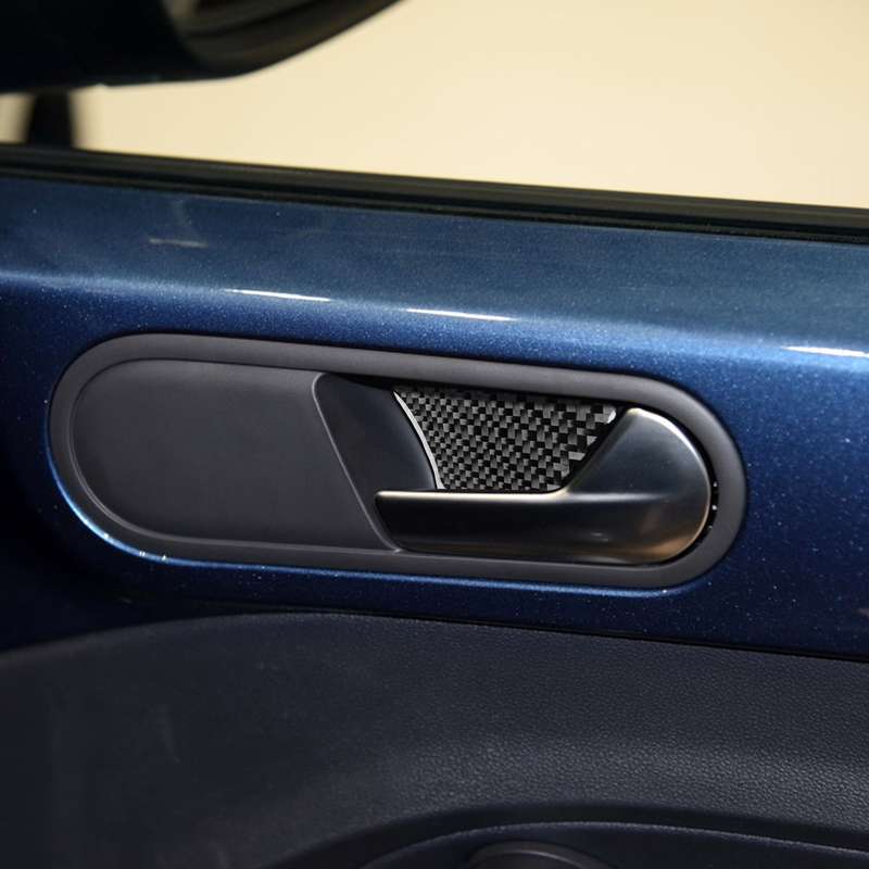 Car Carbon Fiber Inside Door Bowl Decorative Sticker for Volkswagen Beetle 2012-2019, Left and Right