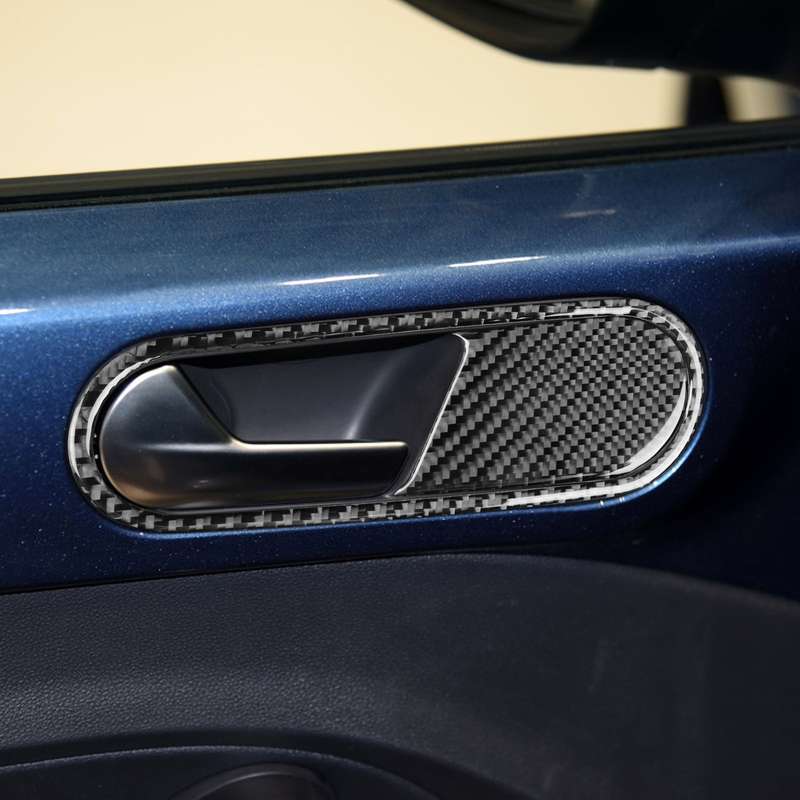 Car Carbon Fiber Door Inside Handle Decorative Sticker for Volkswagen Beetle 2012-2019, Right Drive