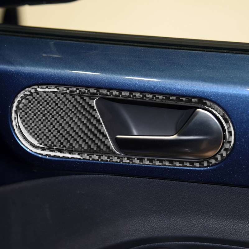 Car Carbon Fiber Door Inside Handle Decorative Sticker for Volkswagen Beetle 2012-2019, Left Drive