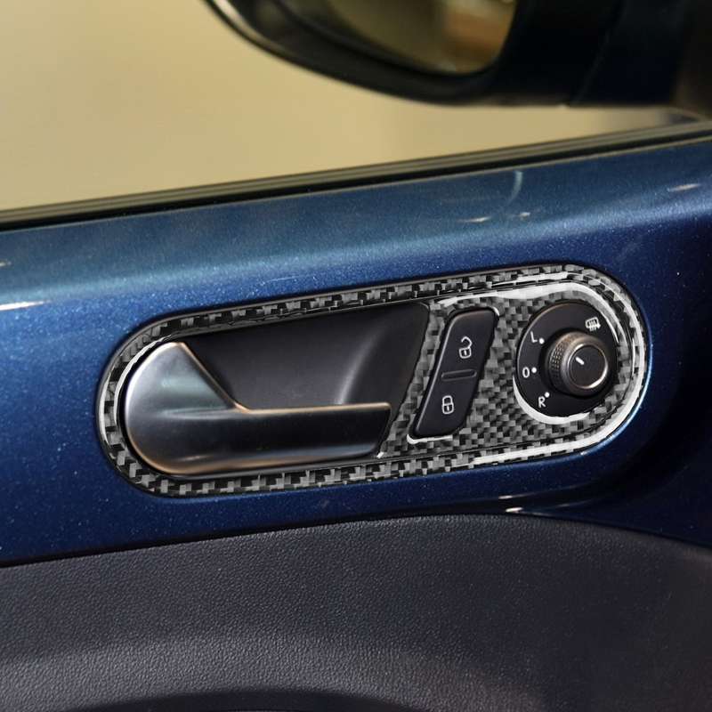Car Carbon Fiber Door Inside Handle Decorative Sticker for Volkswagen Beetle 2012-2019, Left Drive