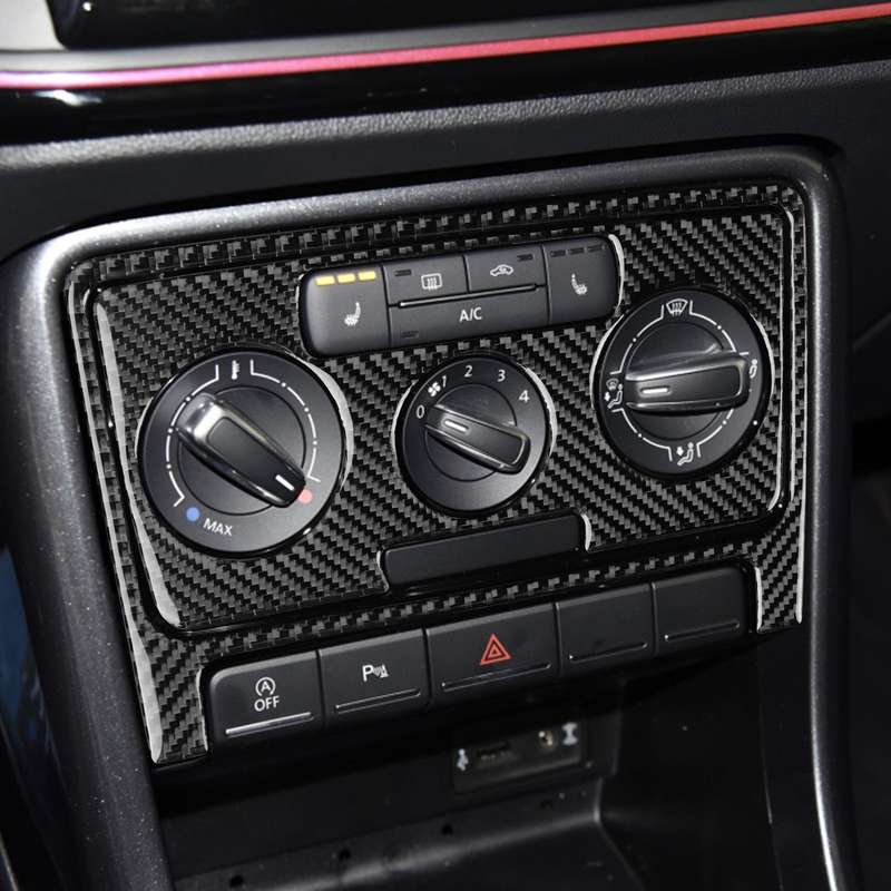 Car Carbon Fiber Air Conditioning CD Panel Decorative Sticker for Volkswagen Beetle 2012-2019, Left