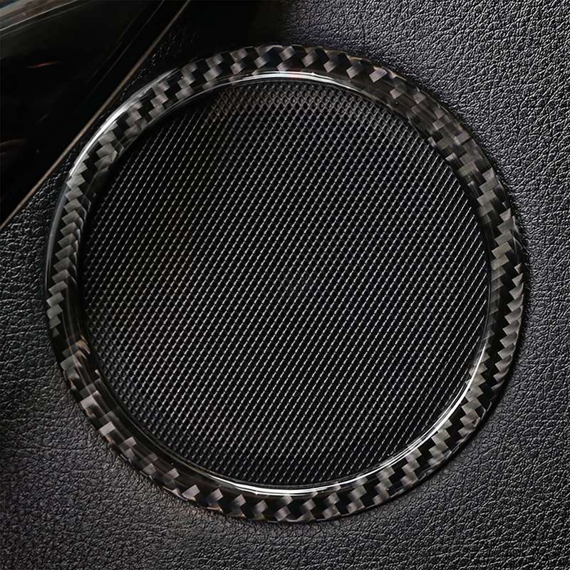 4 PCS Car Carbon Fiber Horn Ring Solid Color Decorative Sticker for BMW G01 X3 2018-2020 / G02 X4 20