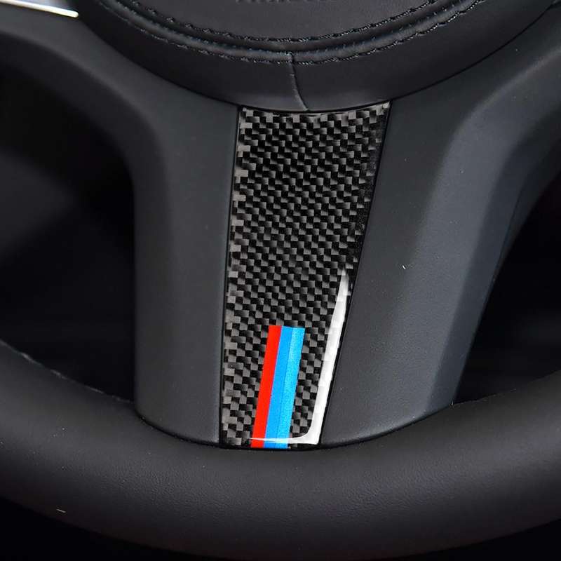 Car Carbon Fiber Steering Wheel 3-color Decorative Sticker for BMW G01 X3 2018-2020 / G02 X4 2019-20