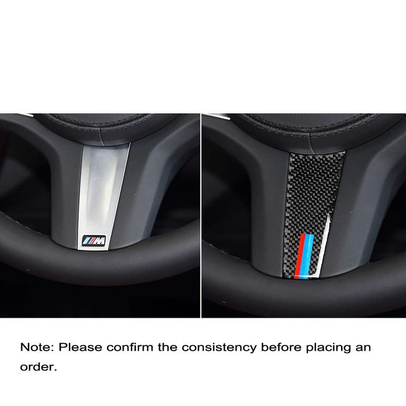 Car Carbon Fiber Steering Wheel 3-color Decorative Sticker for BMW G01 X3 2018-2020 / G02 X4 2019-20