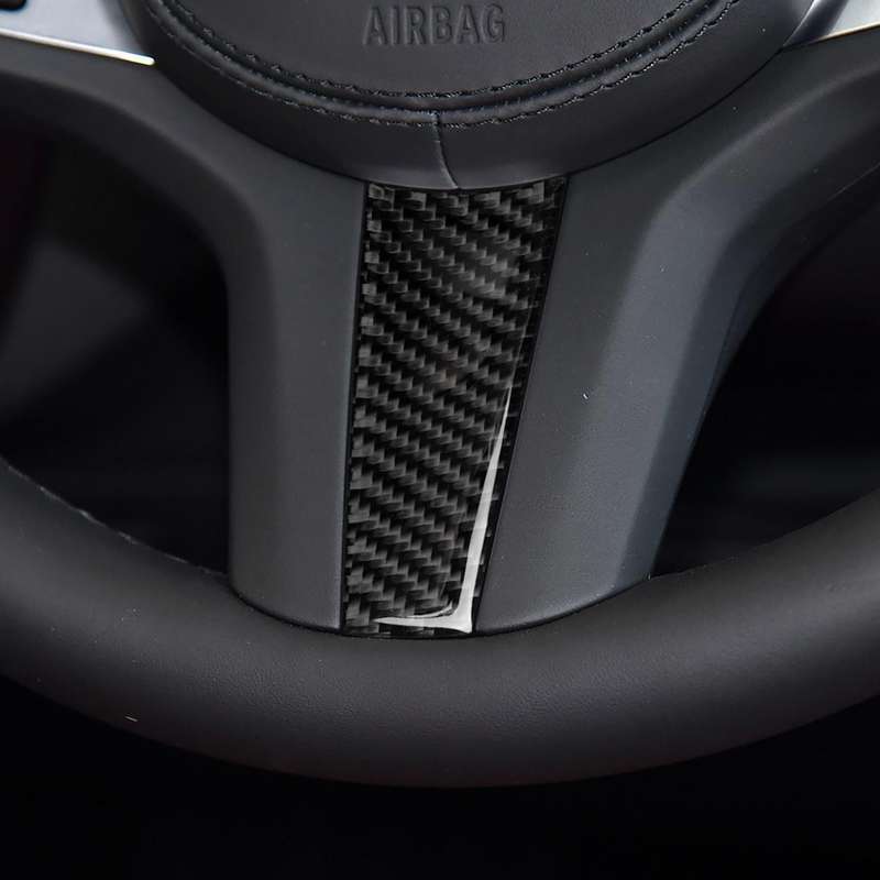 Car Carbon Fiber Steering Wheel Solid Color Decorative Sticker for BMW G01 X3 2018-2020 / G02 X4 201