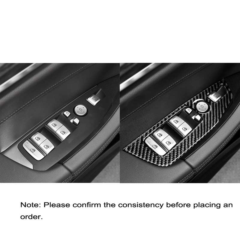 Car Carbon Fiber Window Glass Control Panel Solid Color Decorative Sticker for BMW G01 X3 2018-2020